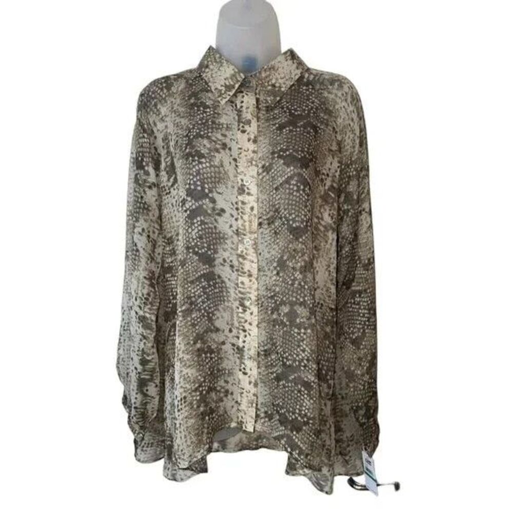 2OH Threads (2 Old Hippies) Sheer Silk Blouse Size XS (NWT $164)